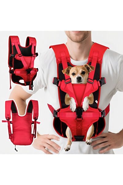 Choice S Red Dog Front Carrier Backpack, Adjustable Dog Chest Carrier Backpac...