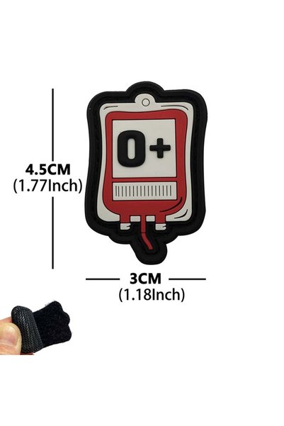 Choice O POS PVC Rubber Emblem Blood Bag Blood Type Patch A+ B+ AB+ O+ POS Ta...