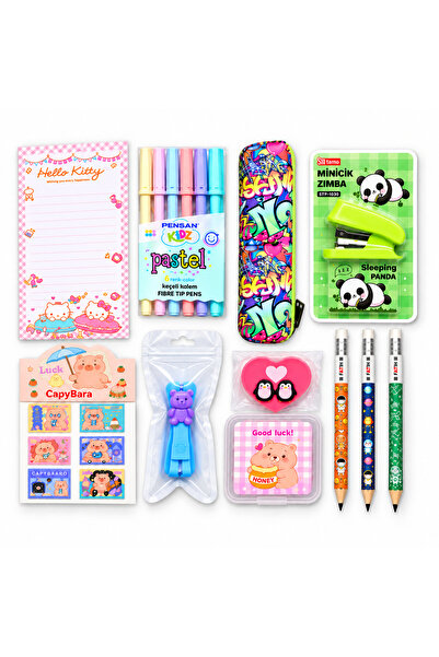 Genel Markalar Düş Kutusu Sevimli Kırtasiye Hediye Seti Hello Kitty Bloknot C...