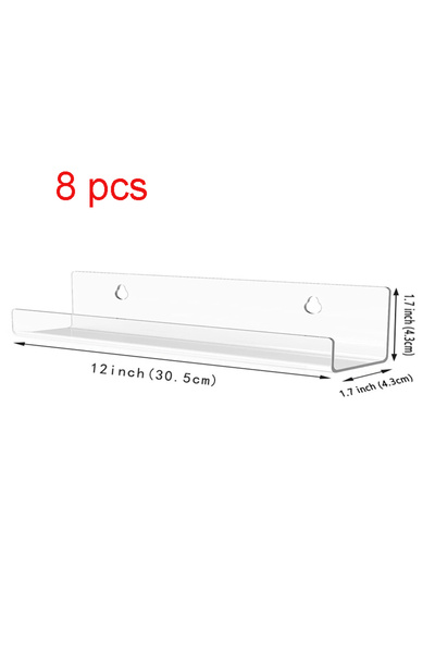 Choice7 12inch-8pcs 2/4/6/8pcs Clear Vinyl Record Shelf Wall Mount Holder Wal...