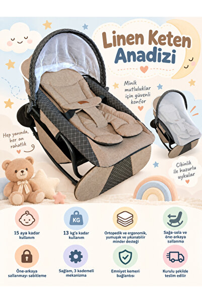 Shadow Size SHADOW LİNEN Keten Anadizi Ve Anakucağı - Kademeli - Sallanır - B...