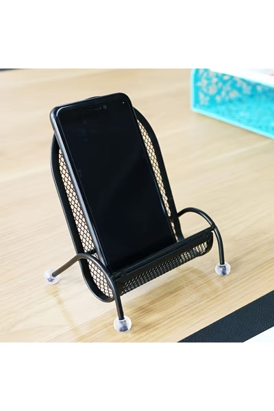 Choice1 black Stainless Steel Phone Stand with Heavy-Duty Base -Ergonomic Des...