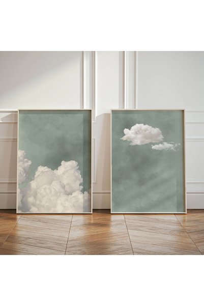 Choice30 لوحة فنية جدارية تجريدية لسحابة زرقاء بدون إطار 50×75 سم CT10756-2pc...