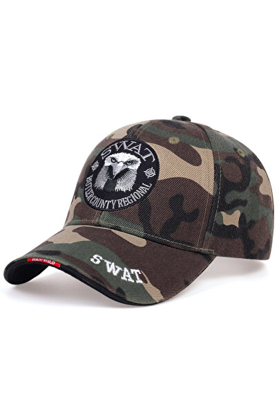 Choice Adjustable camouflage SWAT Army Cap Male Embroidered Eagle Black Baseb...