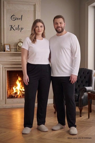VİP BERA TEKSTİL Kadın-Erkek Battal Beden Özel Kalıp Düz Renk Penye Pijama Altı