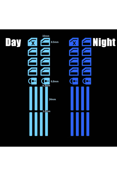Choice1 Blue 18 pcs/set Luminous Automobile Interior Stickers Universal Car W...