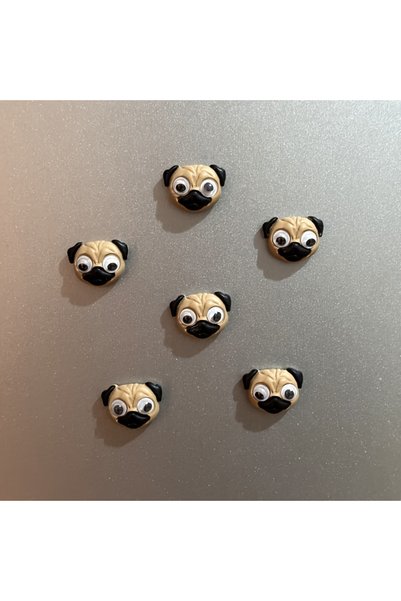Choice 6pcs With Box 6-Pack Pug Dog Cartoon Refrigerator Magnets, Cute Decora...