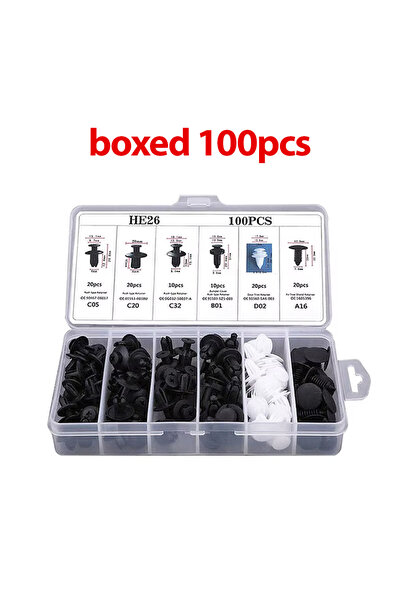 Choice1 100Pcs no Tool 100/50 Box/Bag Car Fastener Clip Mixed Car Body Push R...