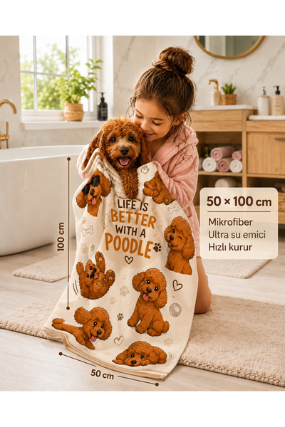 Genel Markalar Kedi & Köpek Kurulama Havluları | Poodle Joy | Hızlı Kuruyan