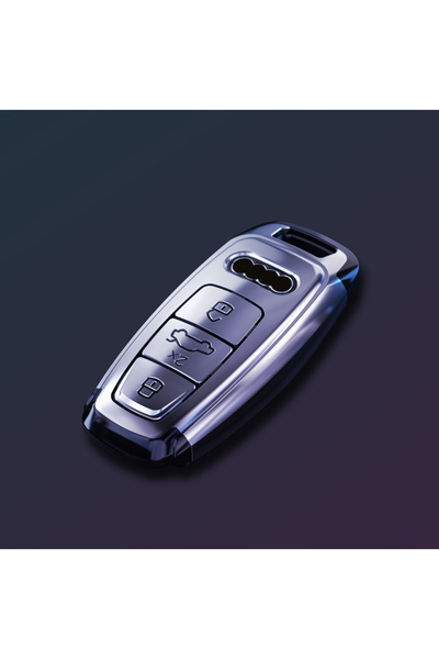 choice2 غطاء مفتاح السيارة عن بعد فضي اللون لأودي A3 A4 B9 A6 A7 4K A8 E-tron...