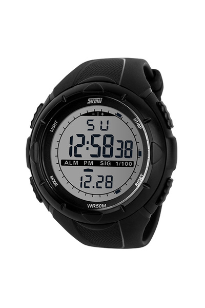 Skmei Black Fashion Simple Sport Watch Men Watches Alarm Clock Shock Resistan...
