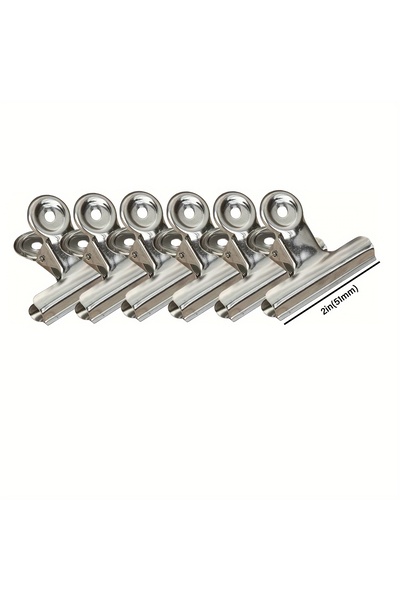 Choice 51mm 6pcs Food Bag Sealing Clips, Reusable Heavy Duty Stainless Steel ...