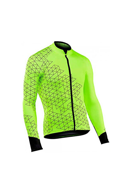 Choice20 Asian size-XL Green Fluorescent Yellow Men Autumn Bicycle Clothing R...
