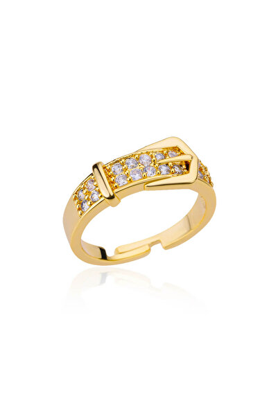 Choice resizable JZ4359G Stainless Steel Belt Rings For Women Zircon Adjustab...