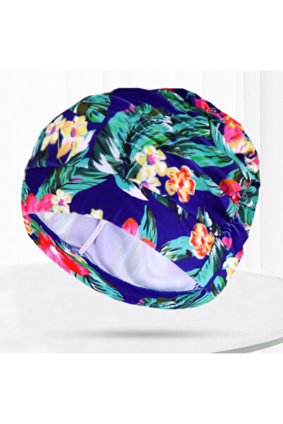 Choice One Size 07 Pleated Fabric Swimming Caps Women Men Flower Heart Stars ...