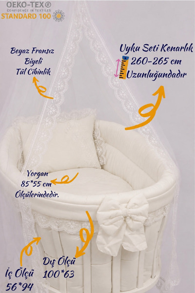 BebeK on For Sleeping Set Cream French Baby Crib Comfortable Sleeping Set wit...