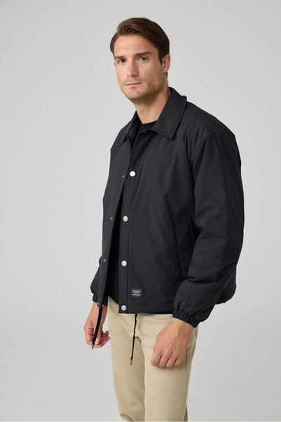 Danger Men's Jacket Oversize Snap Closure Black Jacket Coats