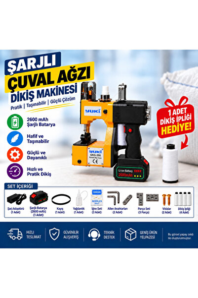 AMES Yuki Çuval Ağzı Dikiş Makinası Şarjlı (2600MA)