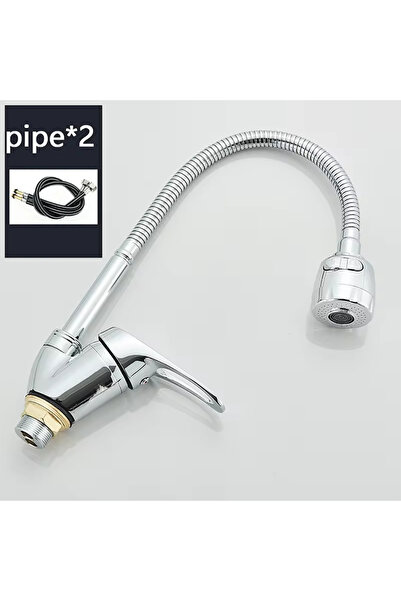 Choice G1/2 include 60 cm hose Silver Faucet 2 Modes Kitchen Faucet 304 Stain...