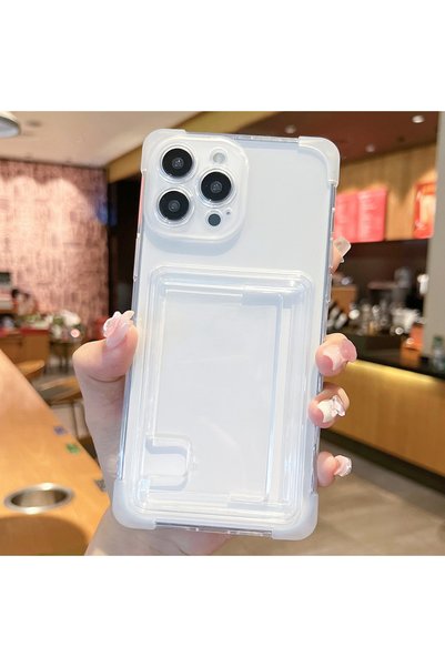 Choice6 Galaxy S23 Translucent White Transparent Card Holder Phone Case For S...