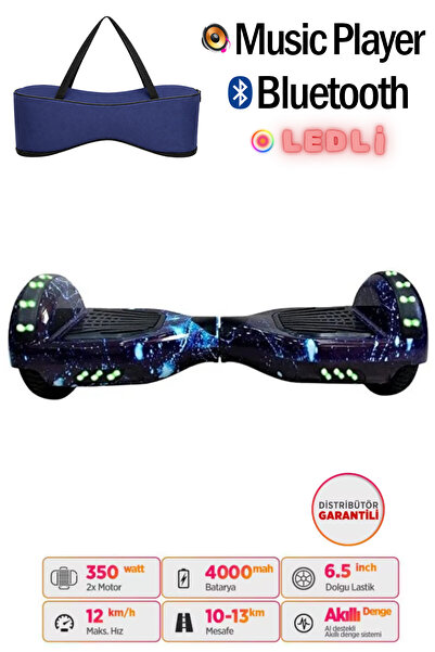 CityMate Elektrikli Kaykay Full Ledli Hoverboard Bluetooth Hoparlörlü 6.5 Inc...