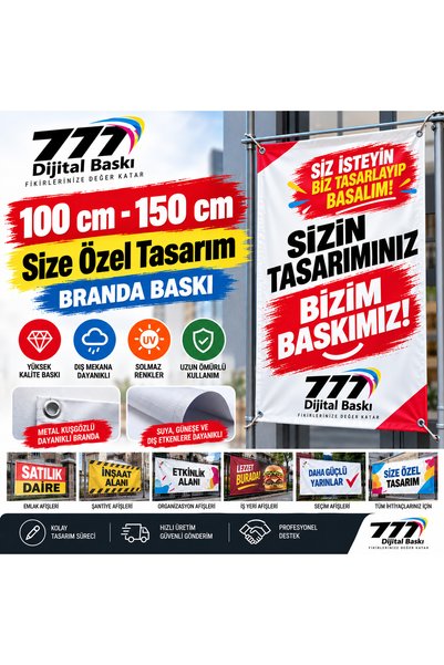 Kişiye Özel Dijital Baskı 100x150 Cm Branda - Afiş
