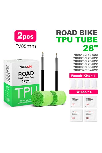 Choice قطعتان من إطار داخلي خفيف الوزن للدراجة مصنوع من مادة TPU CYCLAMI مقاس...