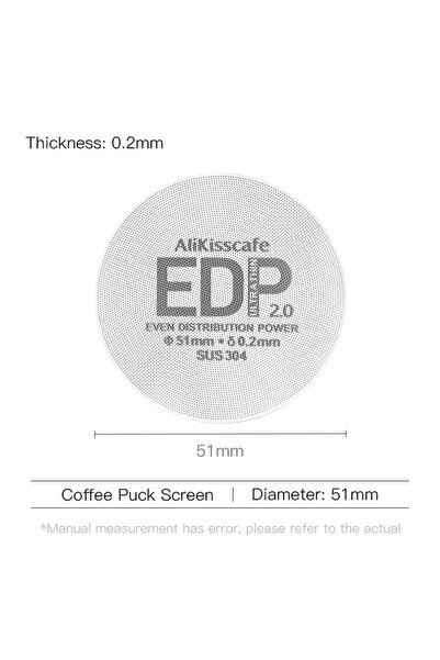 Choice8 51mm Screen 1Pcs Alikisscafe Espresso Puck Screen 0.2mm Thickness 51m...