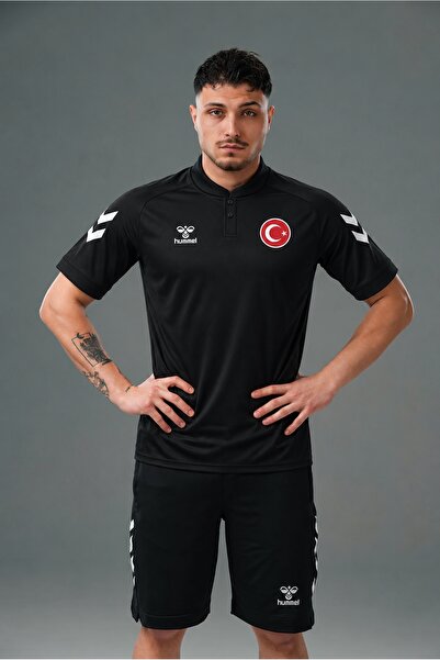 hummel Armin National Team Baby Collar T-Shirt Black
