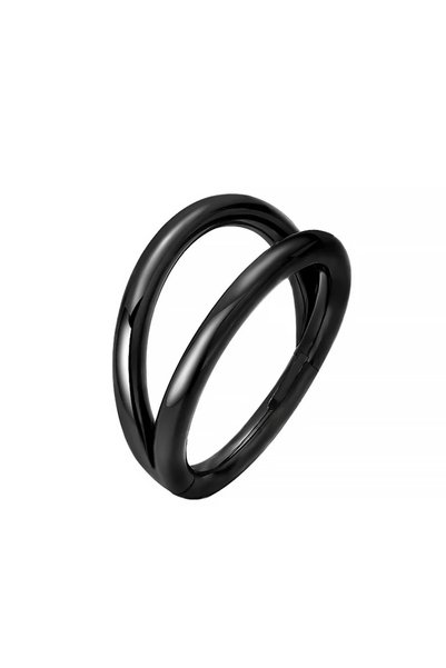 Choice12 1.2X8mm black Double Septum Rings Nose Rings Hoops Cartilage Hoop Ea...