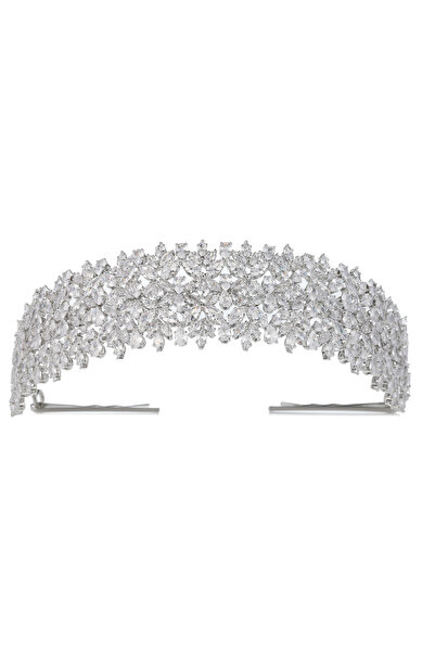 Choice WHITE white gold HADIYANA Tiaras and Crown Charm Fashionable Women Hai...