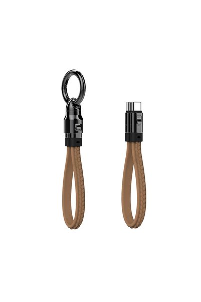 Choice Brown Portable Keychain USB C Charger Cable Short 240W 5A Fast Chargin...