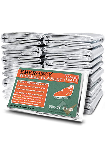 Choice 4pcs Emergency Mylar Thermal Blanket Foil Space Blanket Designed for N...