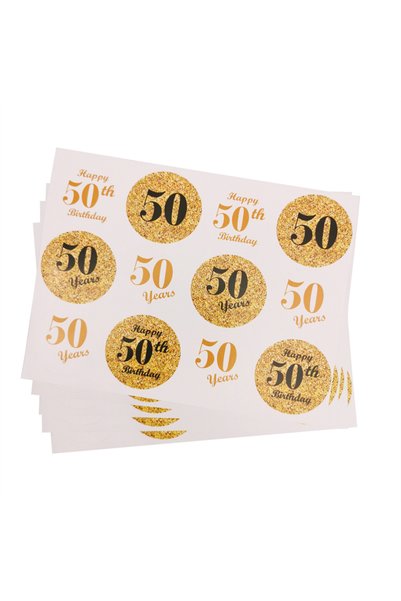 Choice ملصقات ذهبية بحجم 4 سم لعيد الميلاد السعيد للبالغين (30، 40، 50، 60 سن...