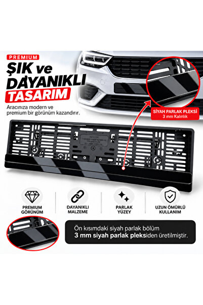 Aras Vizyon Tasarım Sade Siyah Parlak pleksi plakalık