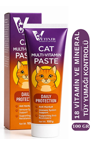 VETIXIR Kedi Multivitamin Macun Kedi Multivitamin Paste Tüy Dökülme Önleyici ...