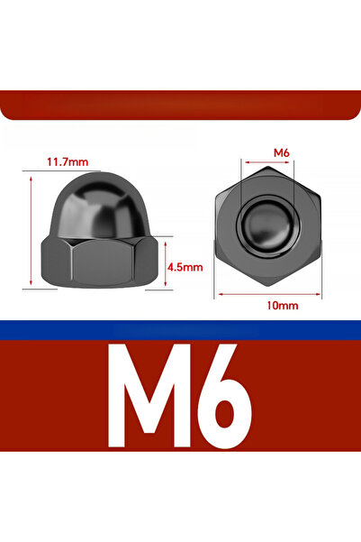 Choice3 FHGM-M6-10Pcs BLK 304 High Quality M3 M4 M5 M6 M8 M10 M12 DIN 1587 A2...