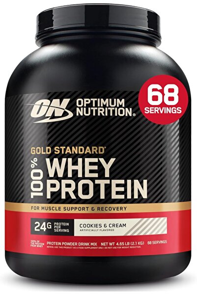 Optimum Nutrition Gold Standard 100% Whey Protein, Cookies and Cream, 24 Gram...