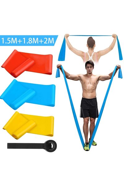 Choice 4Pcs-Set Elastic Fitness Bands 3Pcs Resistance Bands Elastic Fitness T...