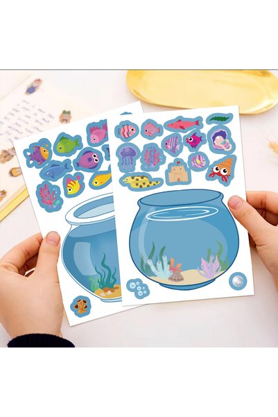 Choice1 16PCS 8/16PCS Creative Fish Tank Puzzle Sticker Handmade DIY Notebook...
