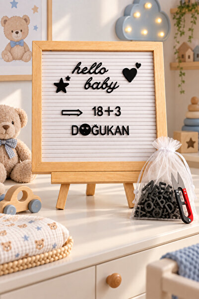 fikirstore Şövaleli Özelleştirilebilir Premium Mesaj Panosu Yazı Tahtası Seti