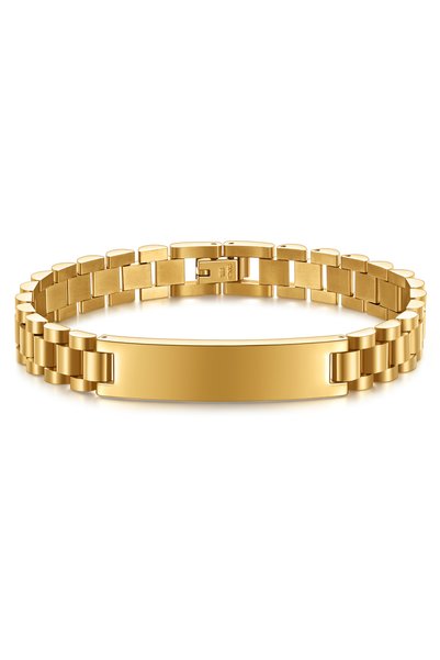 Choice1 Gold 10mm smooth titanium steel watch bracelet Men's new fashion gent...