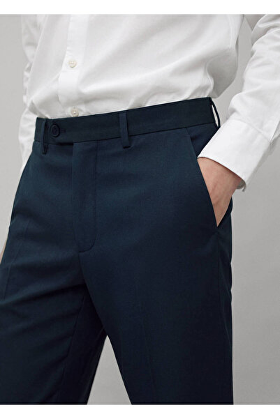 Mango Teen Düz kesim kumaş pantolon
