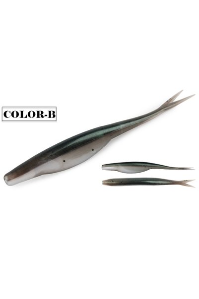 Choice Color-B Spinpoler TPR Jerk Shad Slightly Forked Tail Floating Artifici...