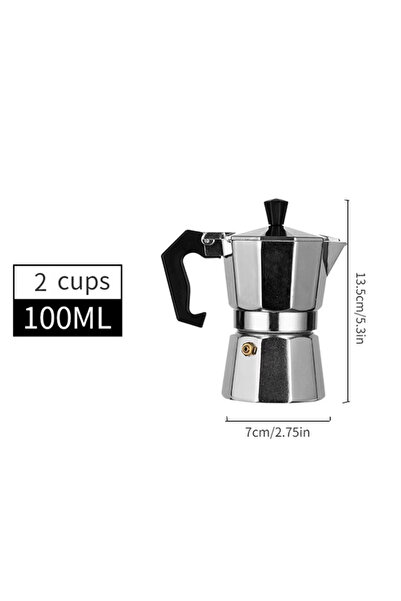 Choice4 100ml-2cup Classic Stovetop Moka Pot, Aluminum Espresso Maker with Re...