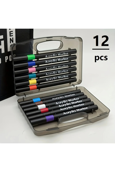 Choice 12pcs Soft Brush Tip Acrylic Marker Pens – Vibrant, No Bleeding, Ideal...