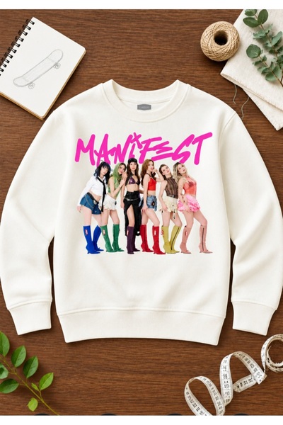 NOFLEN Manifest Tasarım Baskılı Uzun kollu Kışlık Sweat