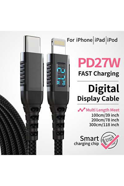 Choice3 كابل شحن سريع من USB-C إلى Lightning معتمد من MFi بطول 3 أمتار مع شاش...