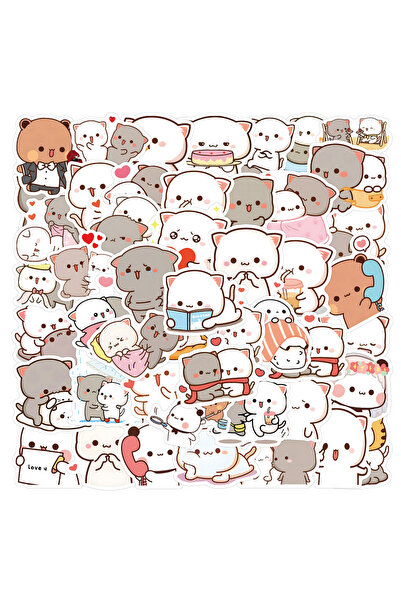 Choice Multicolor 50PCS/Pack Kawaii Mochi Cat Stickers Decals For Phone Lapto...