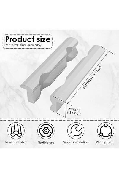 Choice1 silver 5 inches 1Pair Vise Jaws Fixture 4/5/6 Inch Aluminum Alloy Mag...
